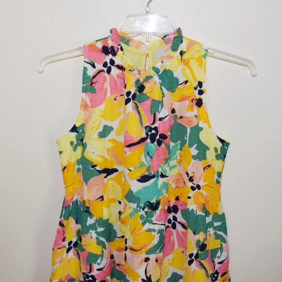 LOFT Floral Print Ruffle Tiered Swing Dress - Picture 4 of 8